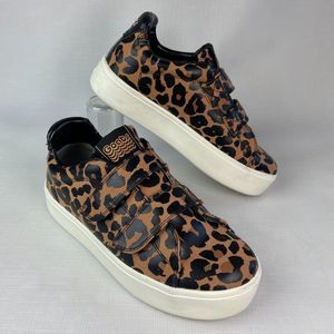 GOATS "THE 305" LEOPARD PRINT Platform SNEAKERS! Brown + Black Women's Sz 7.5